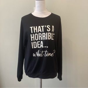 black sweatshirt caramelo size medium Y2K thats a horrible idea